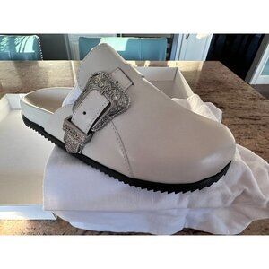 NIB Designer SCHUTZ leather off white Grace clog style shoe sz 7 Org. $178